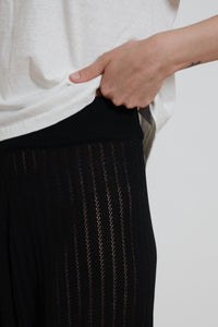 Cordera | Lace Knit Pants- Black