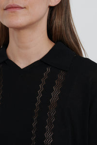 Cordera | Lace Polo- Black