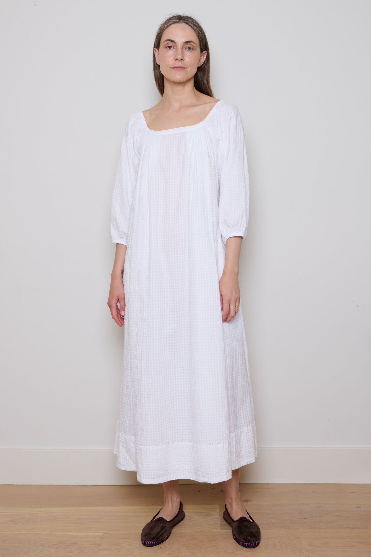 Tidy Street Collection | Marianne Dress with Handstitching - White