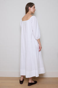 Tidy Street Collection | Marianne Dress with Handstitching - White