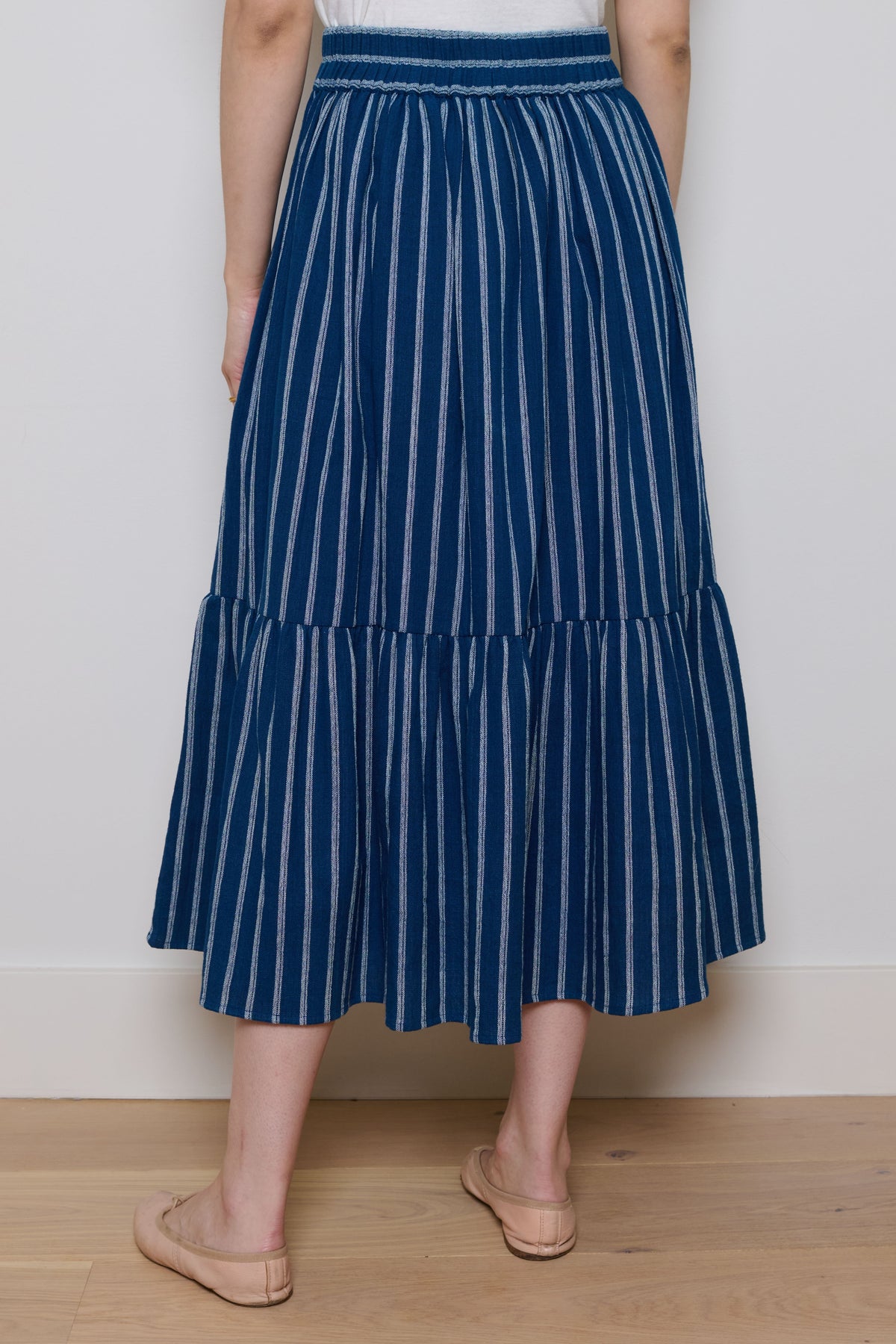 Tidy Street Collection | Elsie Skirt - White and Blue Stripe