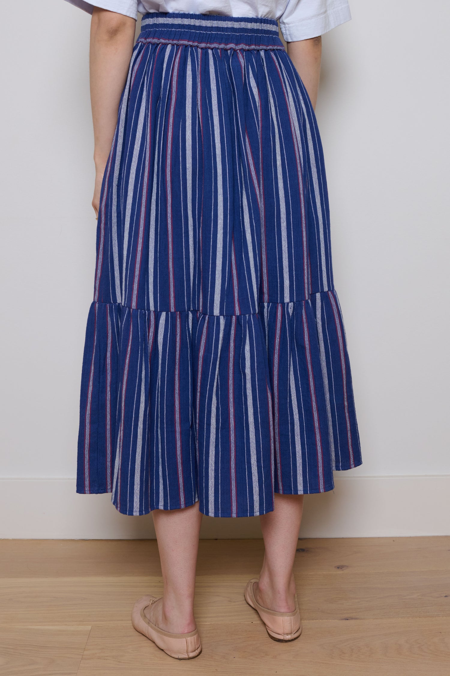 Tidy Street Collection | Elsie Skirt - White, Blue and Red Stripe