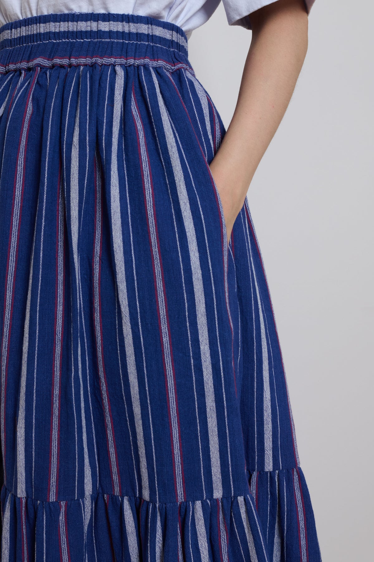 Tidy Street Collection | Elsie Skirt - White, Blue and Red Stripe