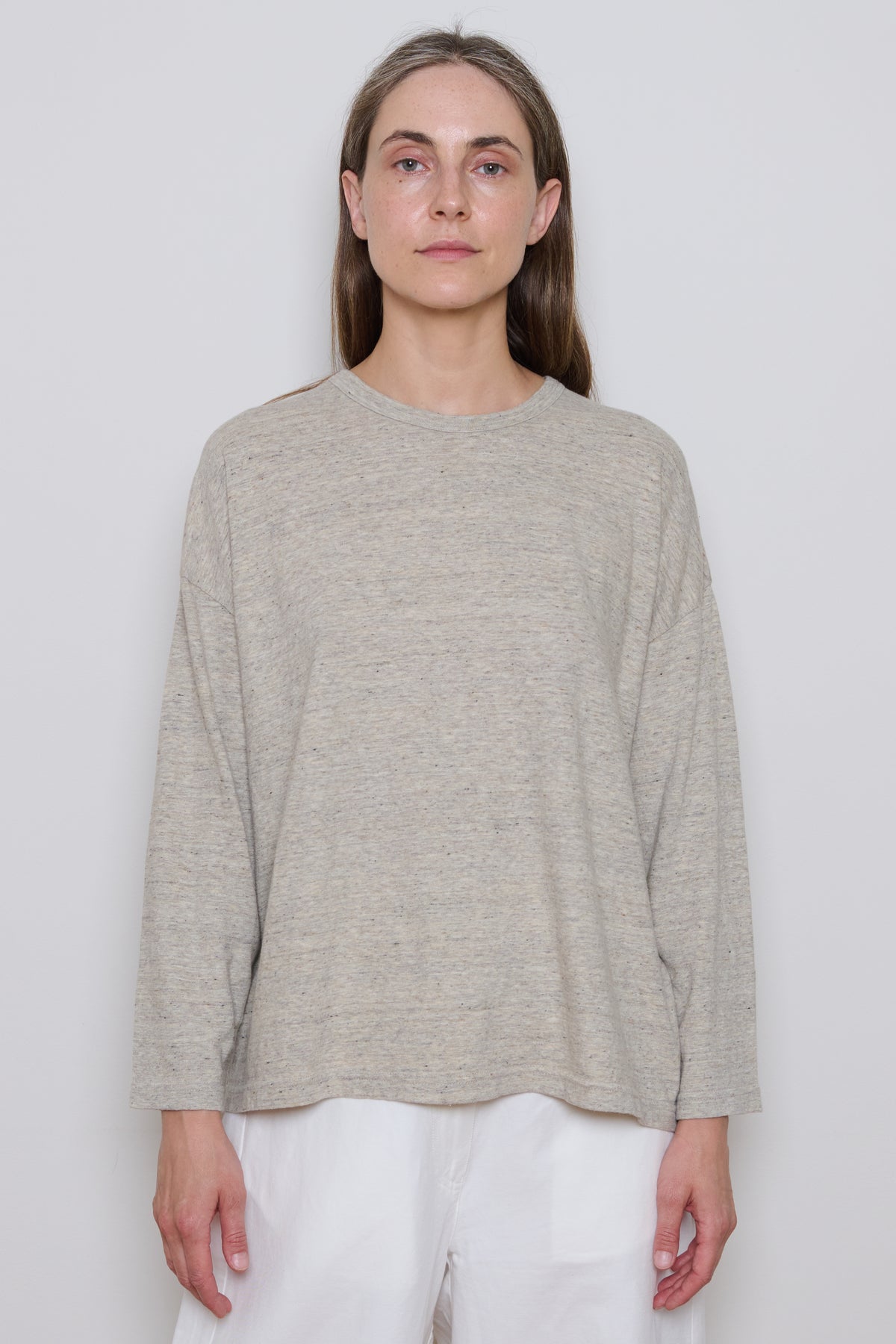 Ichi Antiquities | Knitted Long-Sleeve T-Shirt - Beige