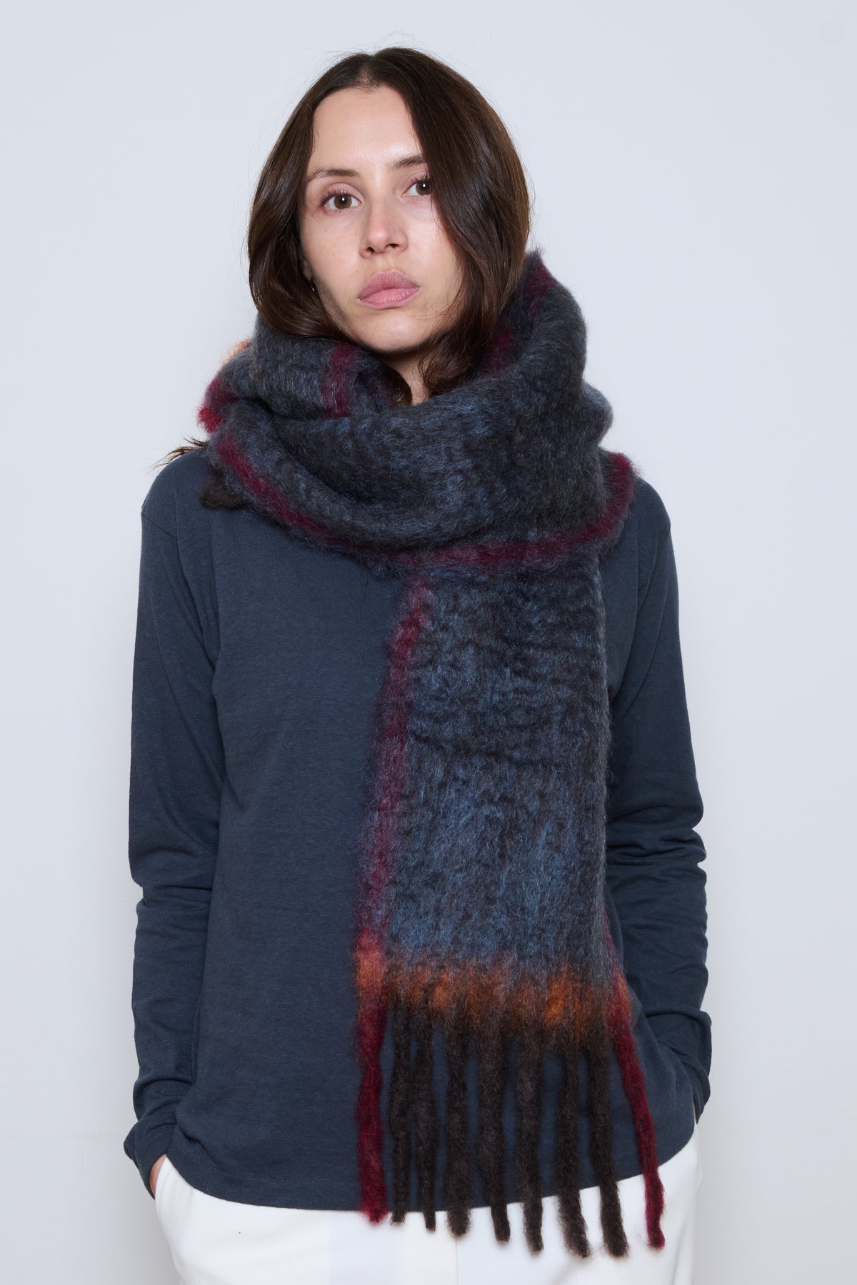 Mantas Ezcaray | Mohair Scarf - Twist in Blue and Red