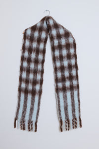 Mantas Ezcaray | Mohair Scarf - Blue and Brown Check