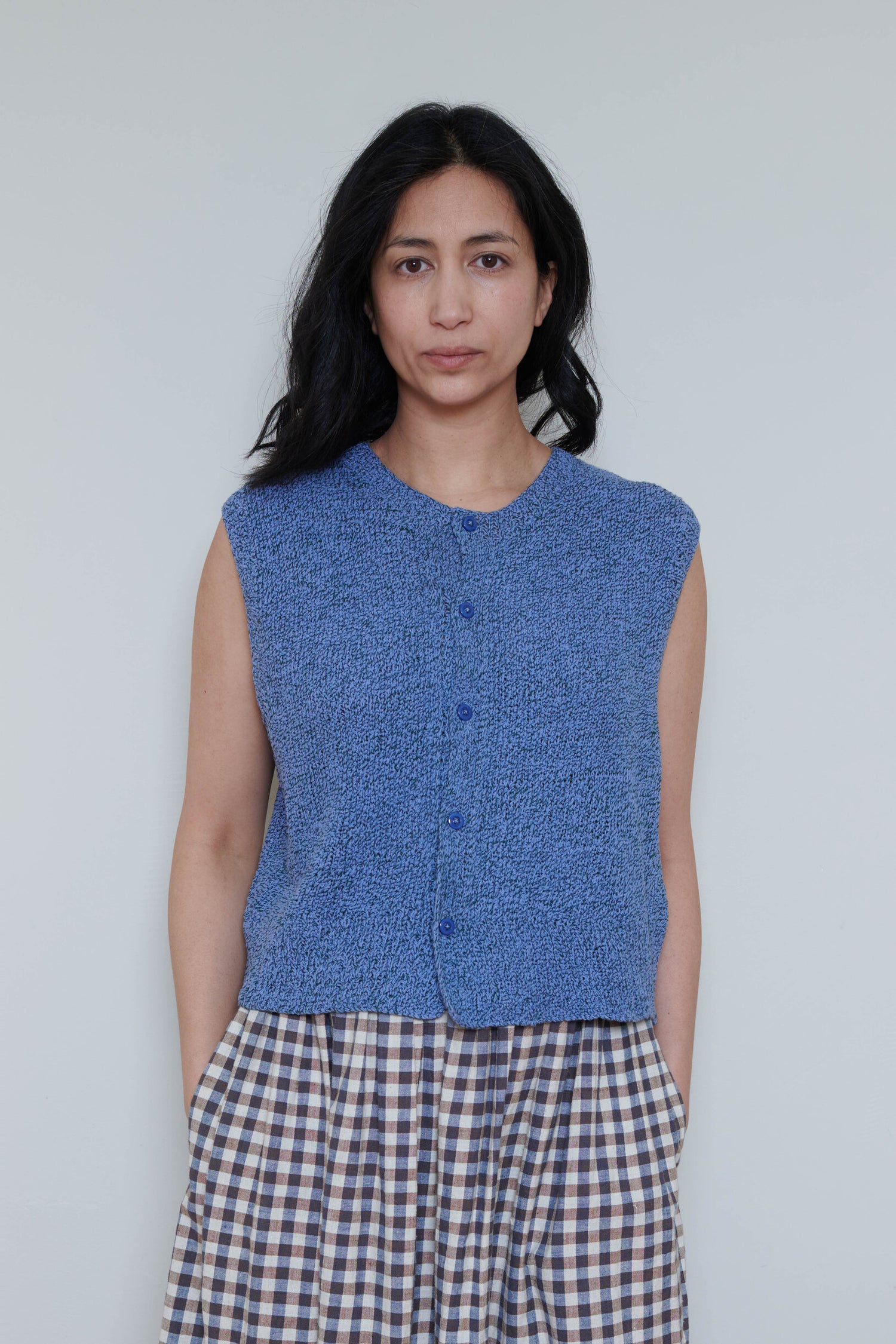 Runaway Bicycle | Knitted Vest - Blue