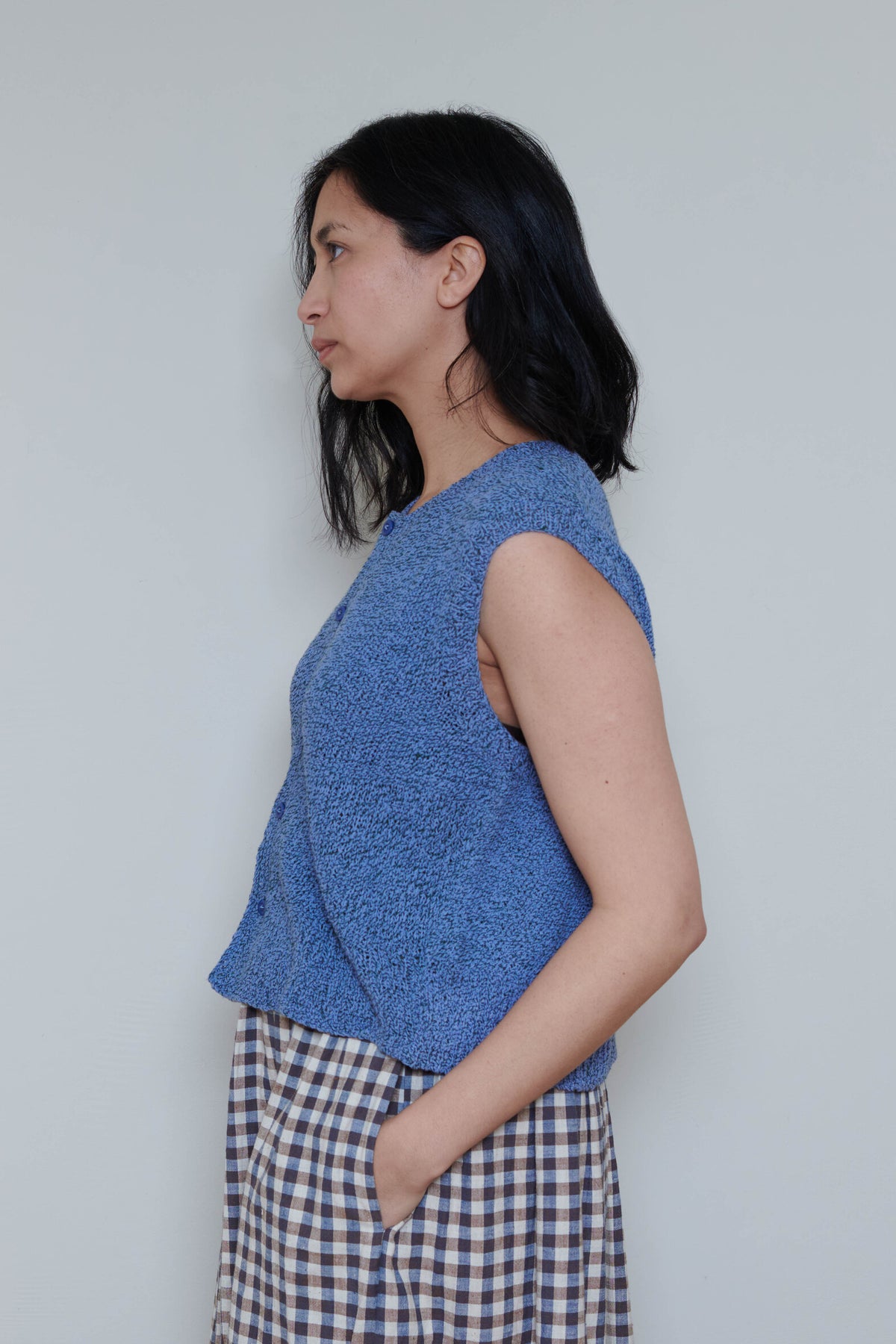 Runaway Bicycle | Knitted Vest - Blue