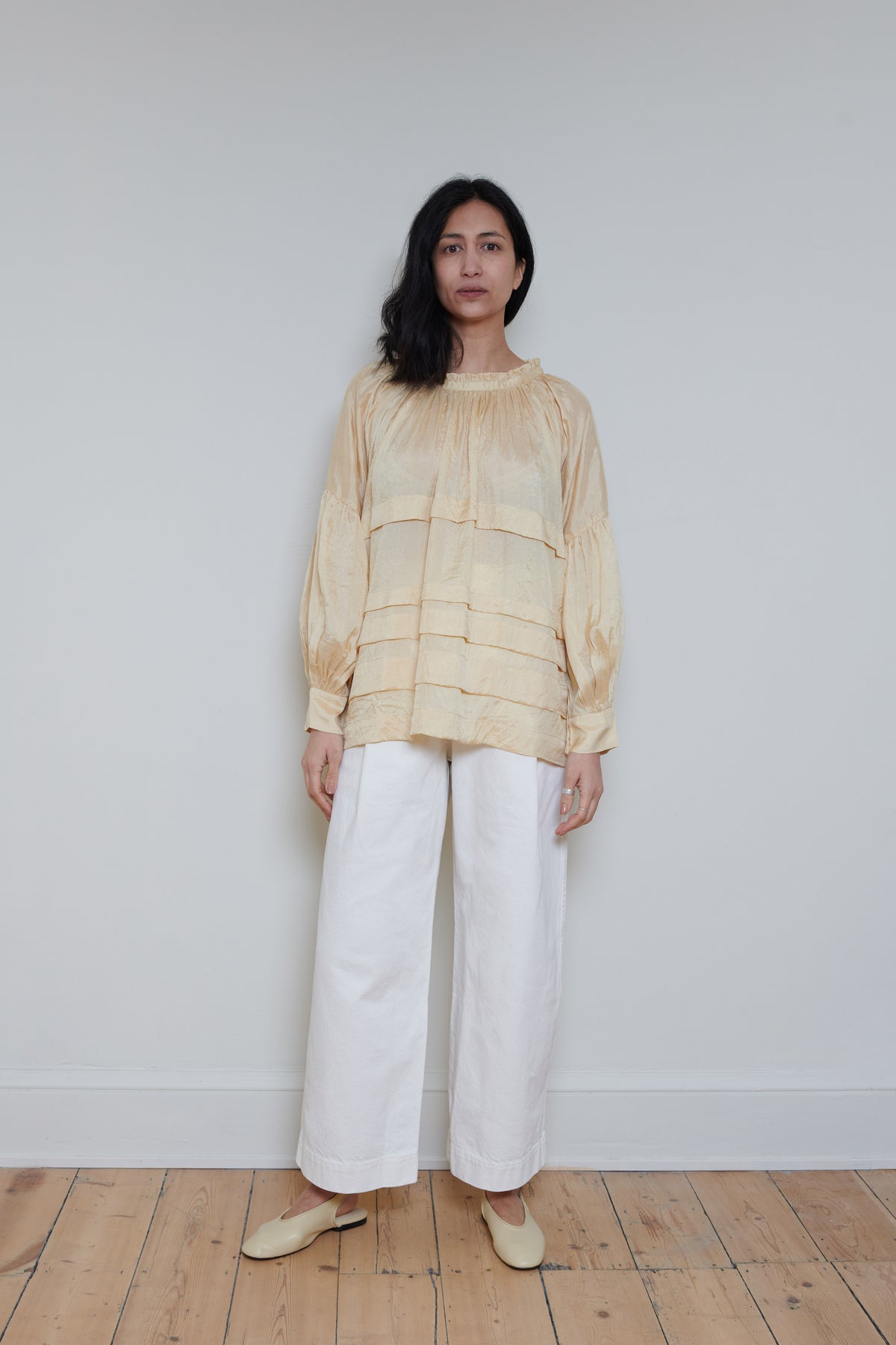 Runaway Bicycle | Pleated Blouse - Yellow