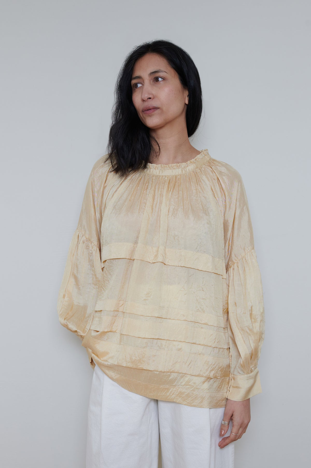 Runaway Bicycle | Pleated Blouse - Yellow