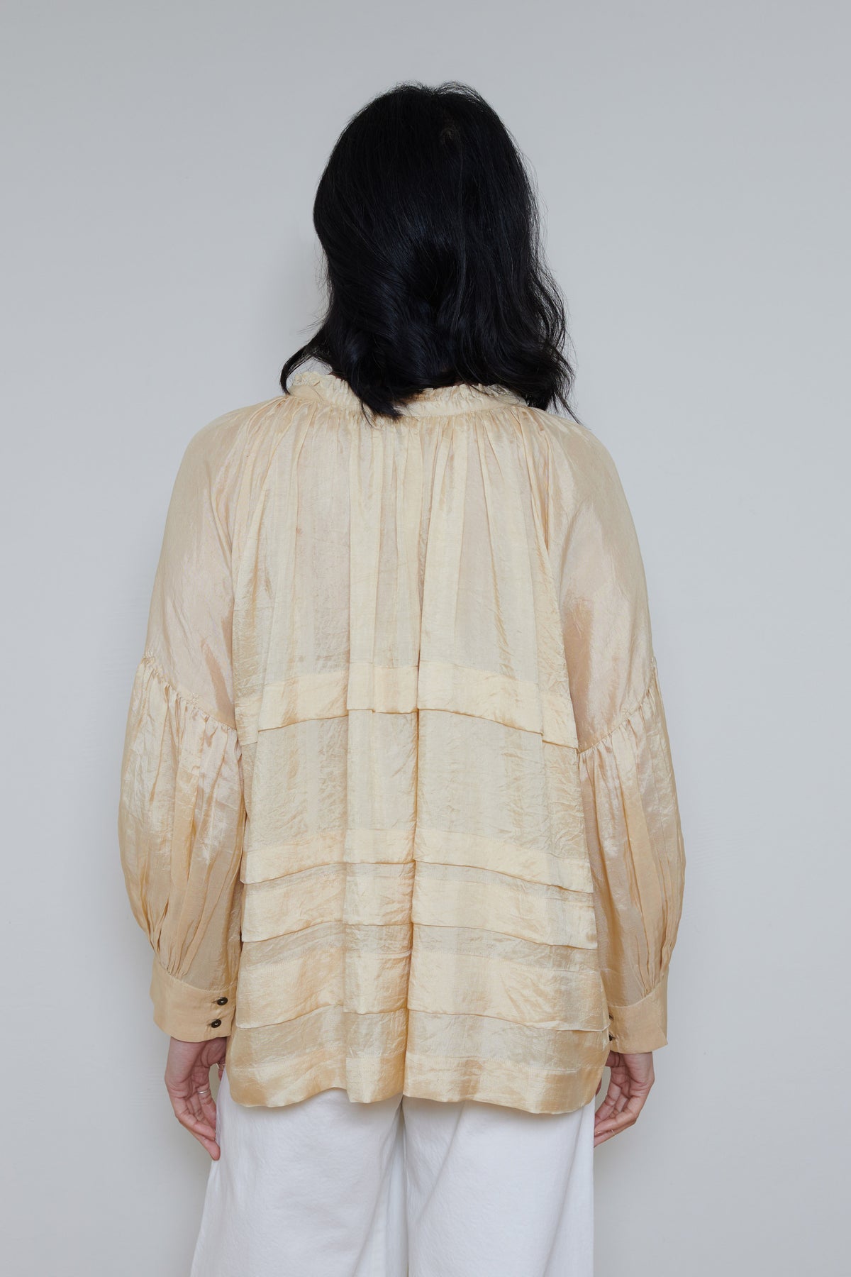 Runaway Bicycle | Pleated Blouse - Yellow