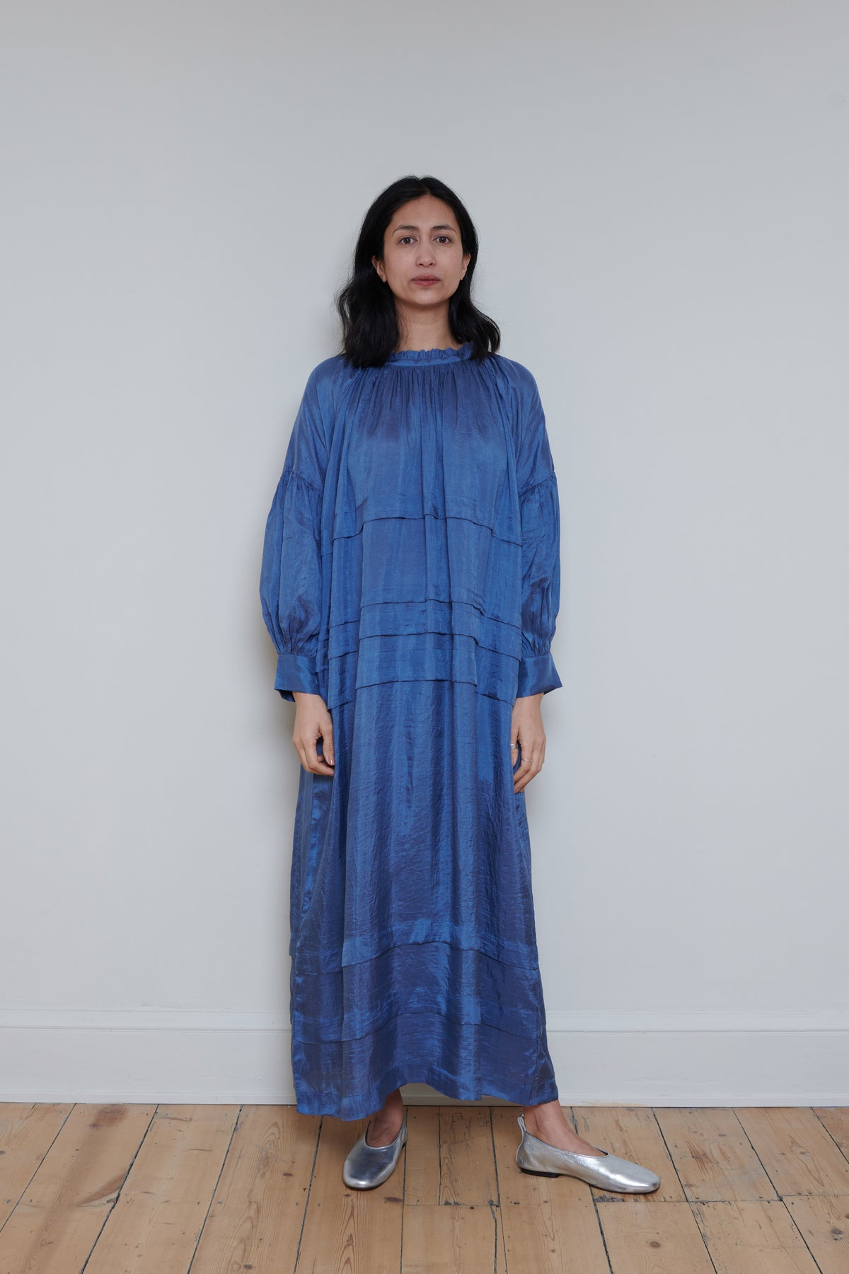 Runaway Bicycle | Pleated Dress - Blue