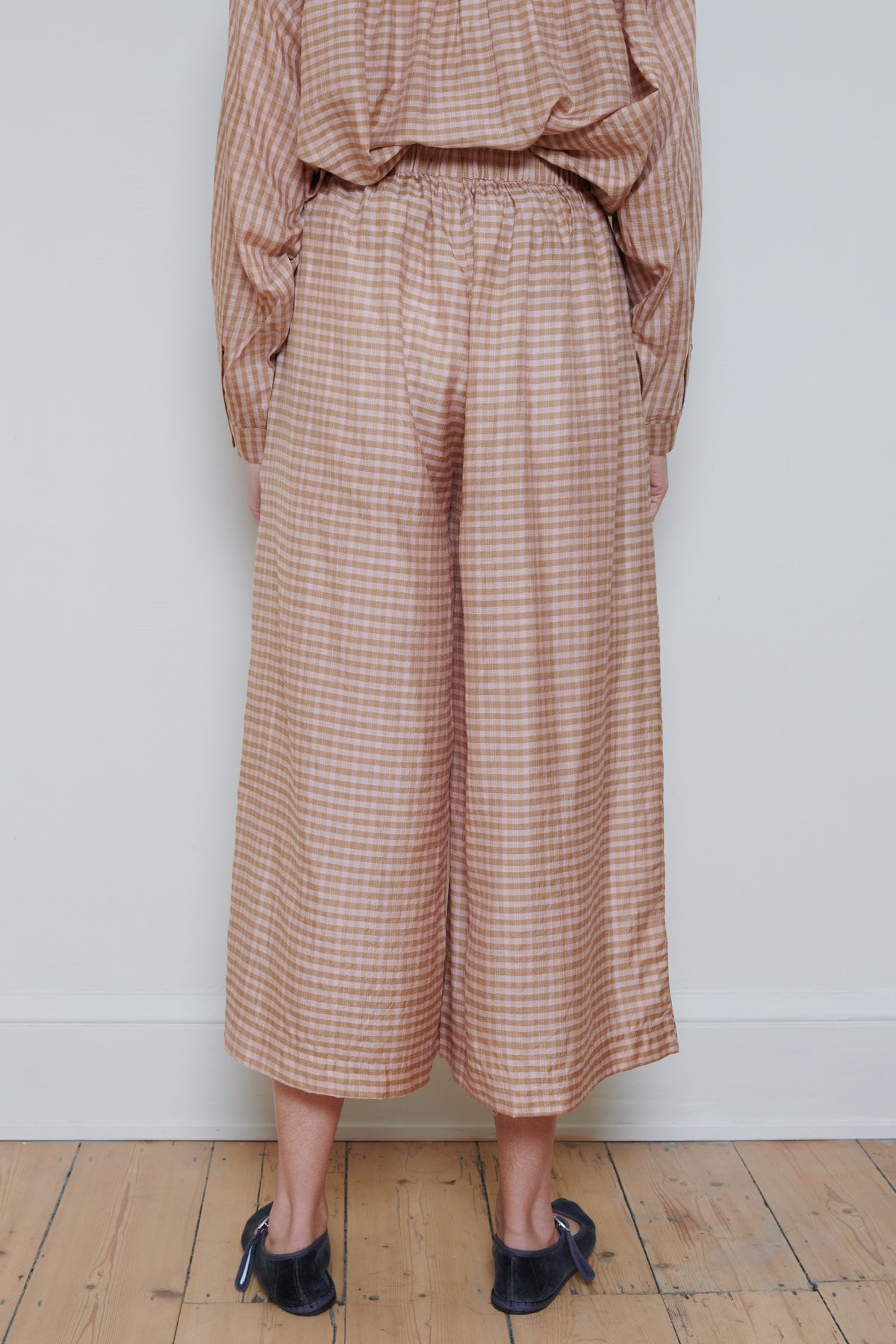 Runaway Bicycle | Pants - Peach Check