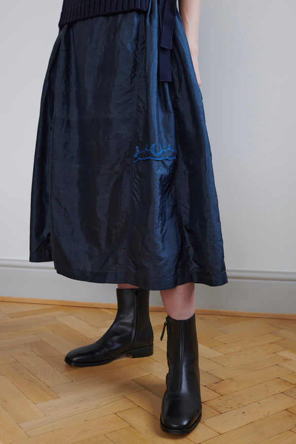 Runaway Bicycle Embroidered Skirt