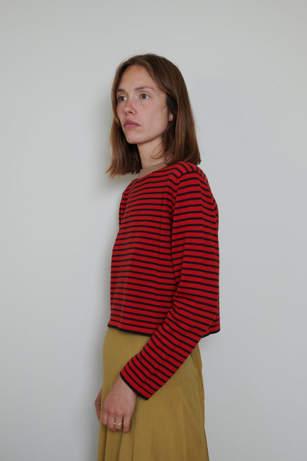 Cordera Merino Wool Red Striped T-Shirt