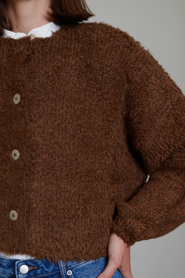 Cordera Teddy Cropped Cardigan Acorn