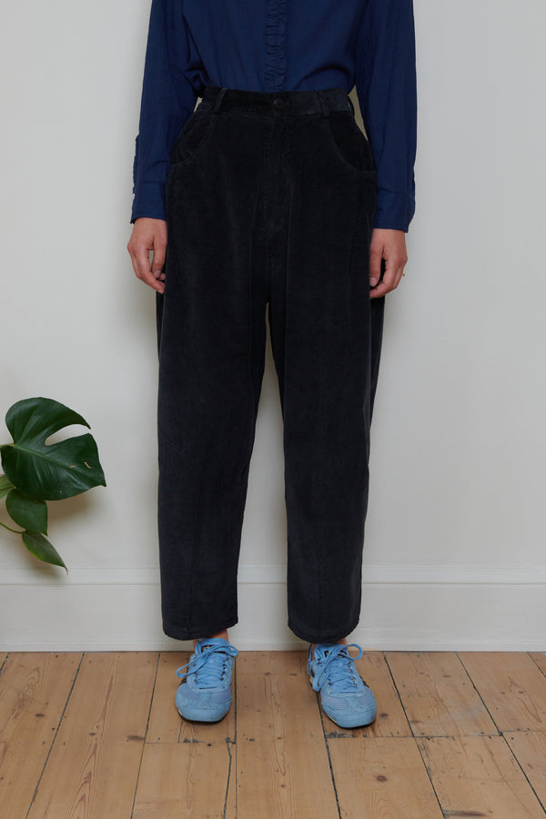 Cordera Corduroy Baggy Pants Black