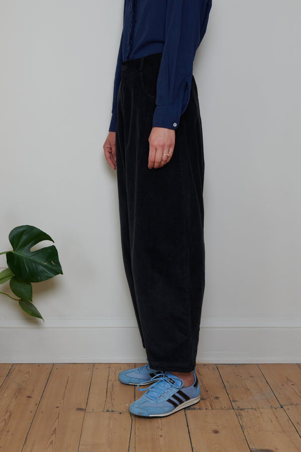 Cordera Corduroy Baggy Pants Black