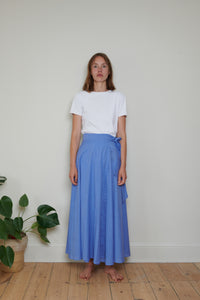 Indian Collection | Wrap Around Skirt - Blue Stripe