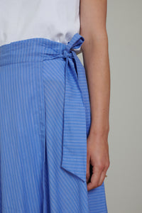 Indian Collection | Wrap Around Skirt - Blue Stripe