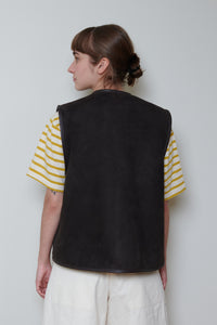 Cawley | Suede Back Ella Vest - Chocolate