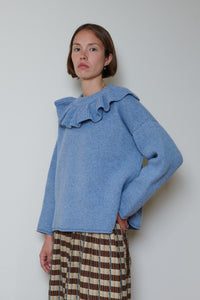 Cawley | Ruffle Neck Lambswool Pullover