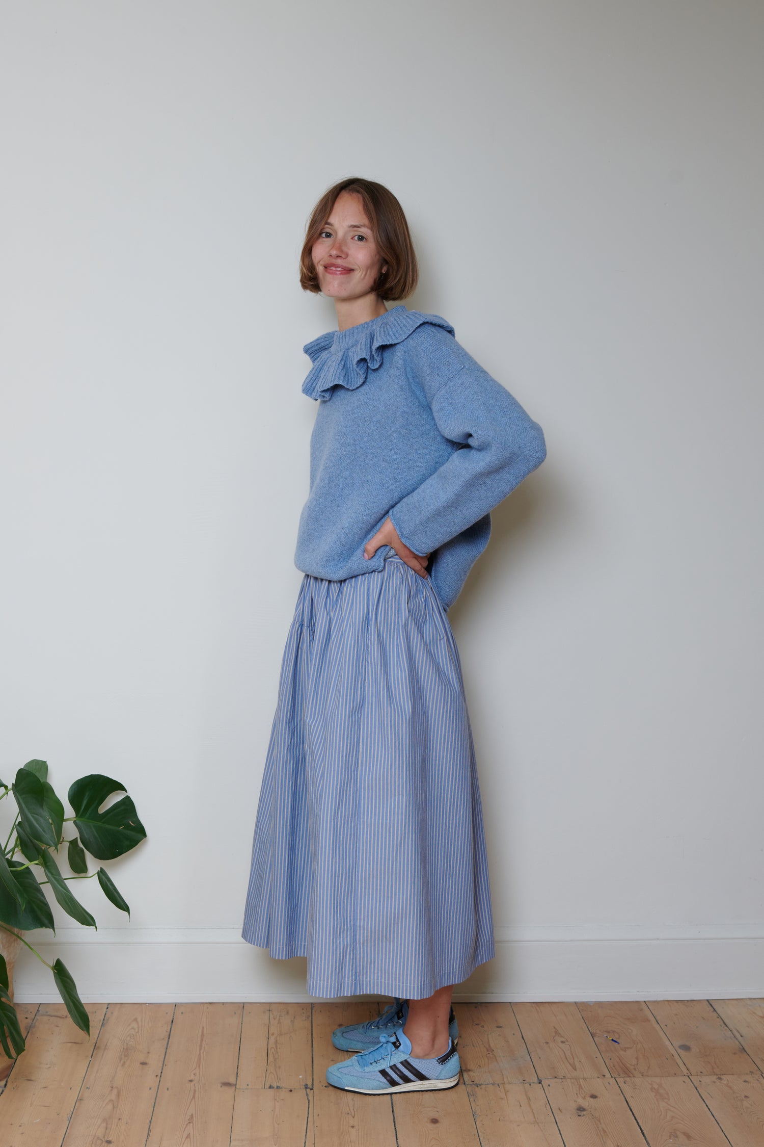 Cawley | Stripe Panel Skirt - Blue