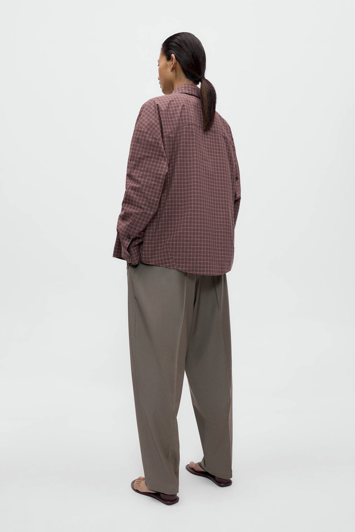 Cordera | Checked Oversized Shirt - Brown/ Navy