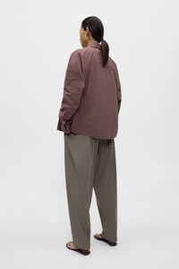 Cordera | Checked Oversized Shirt - Brown/ Navy