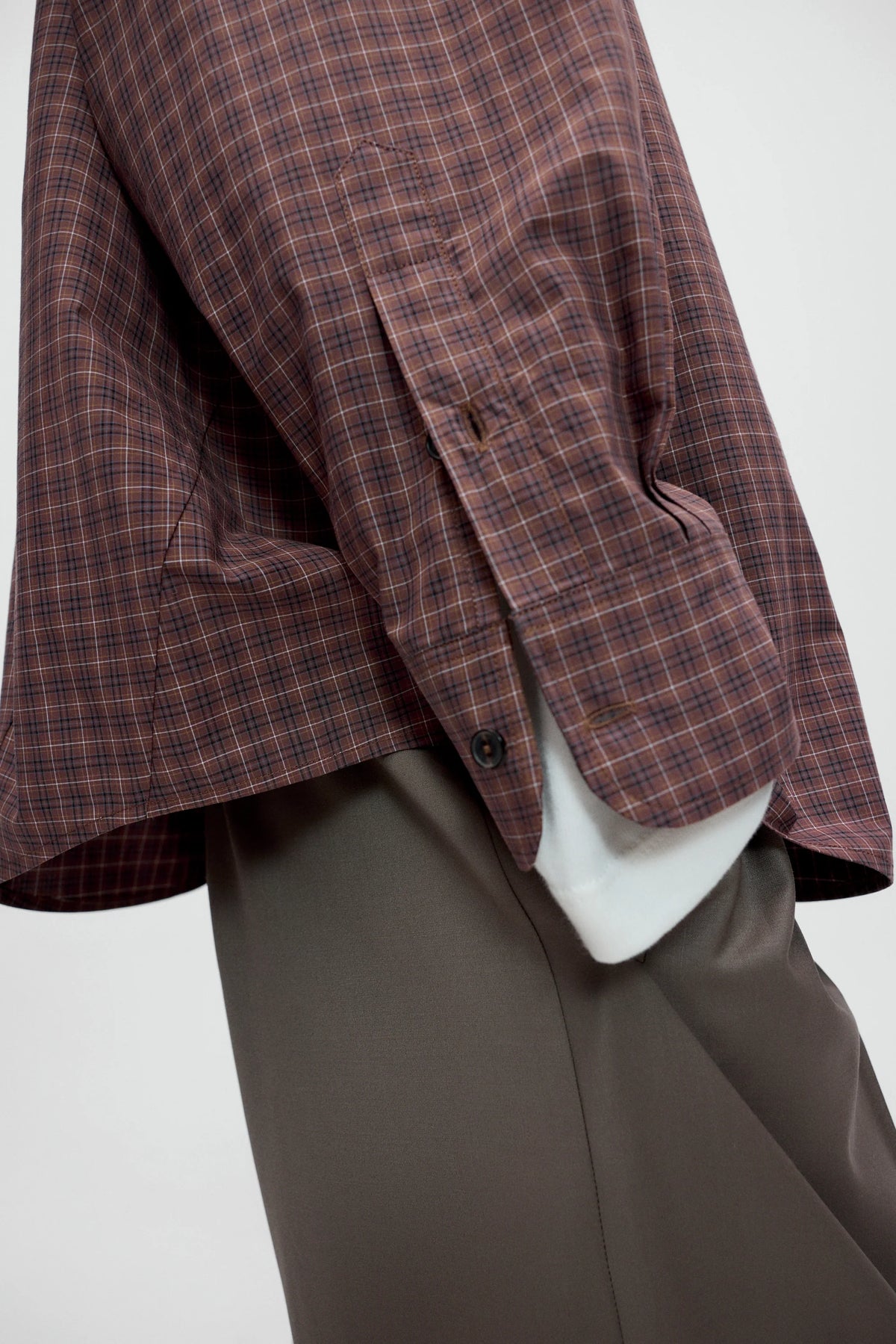 Cordera | Checked Oversized Shirt - Brown/ Navy