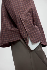 Cordera | Checked Oversized Shirt - Brown/ Navy