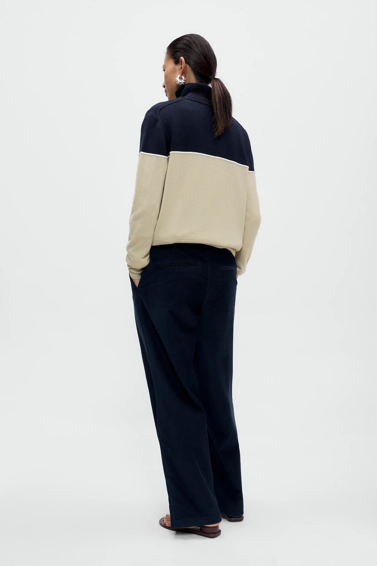 Cordera | Low Rise Corduroy Pants - Navy