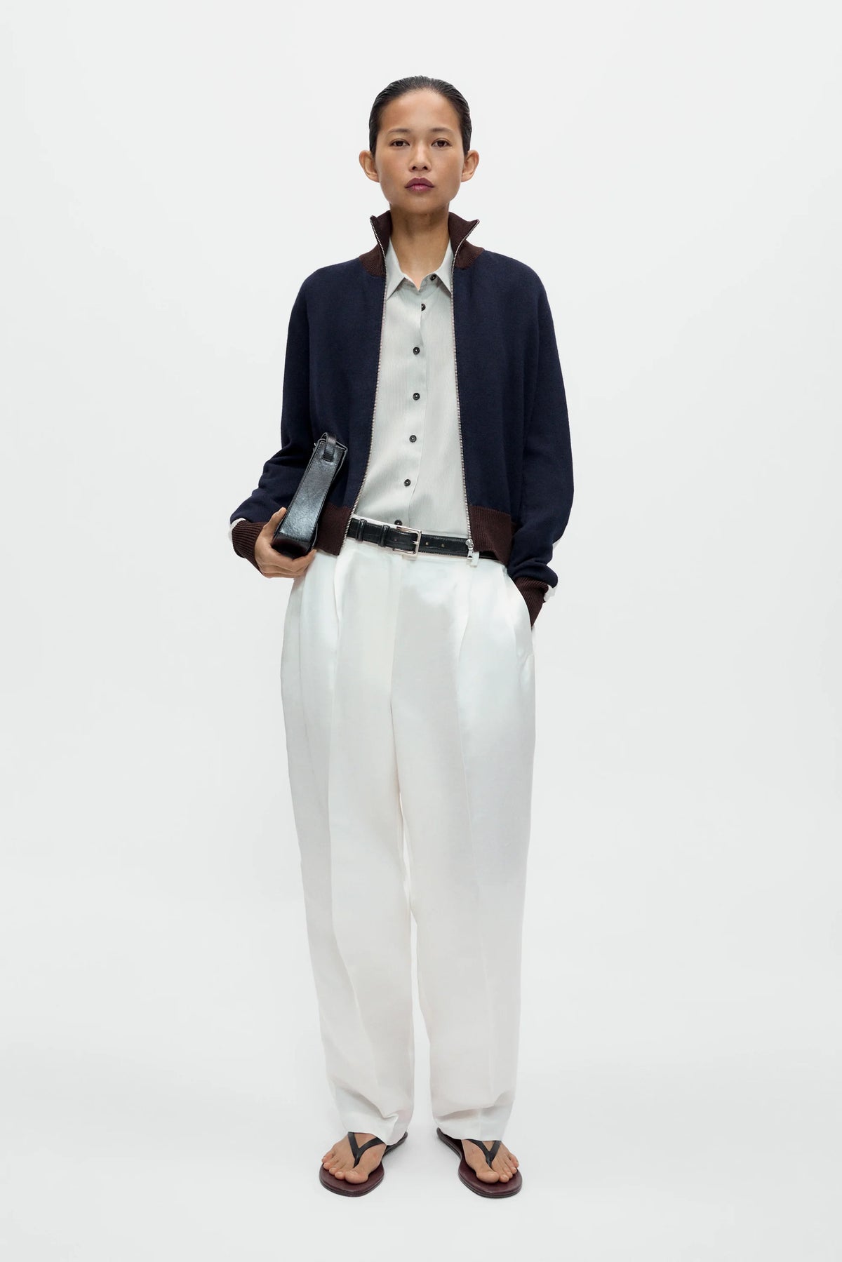 Cordera | Merino Wool Sporty Cardigan - Navy