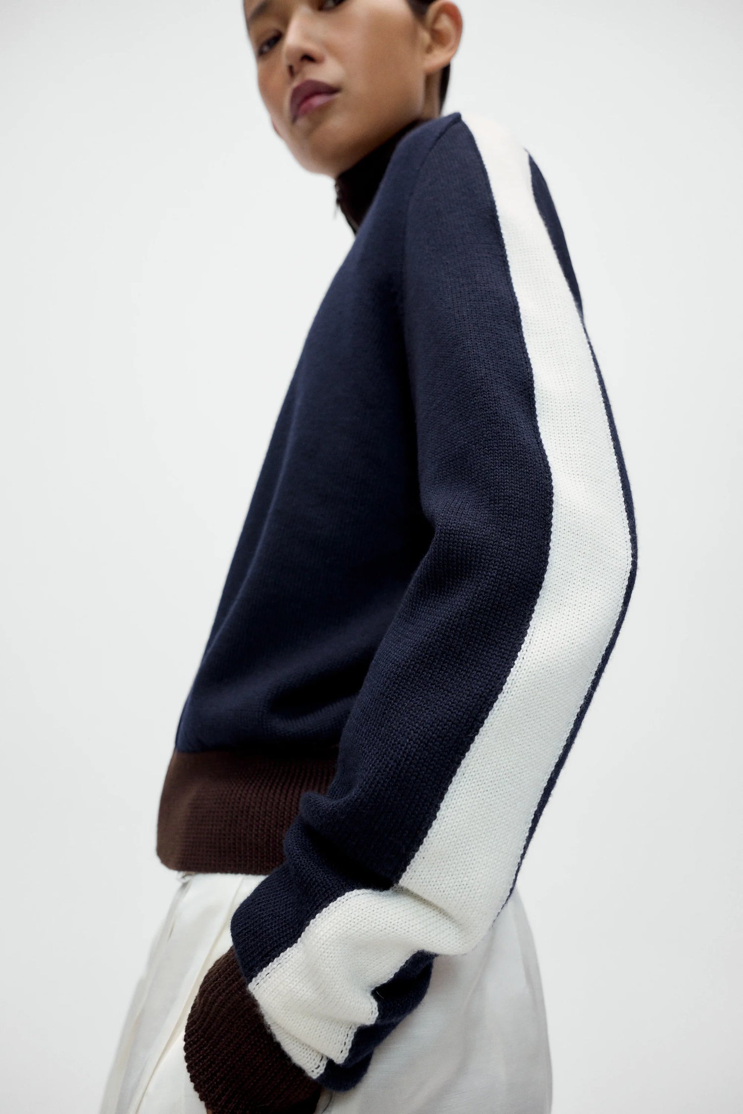 Cordera | Merino Wool Sporty Cardigan - Navy