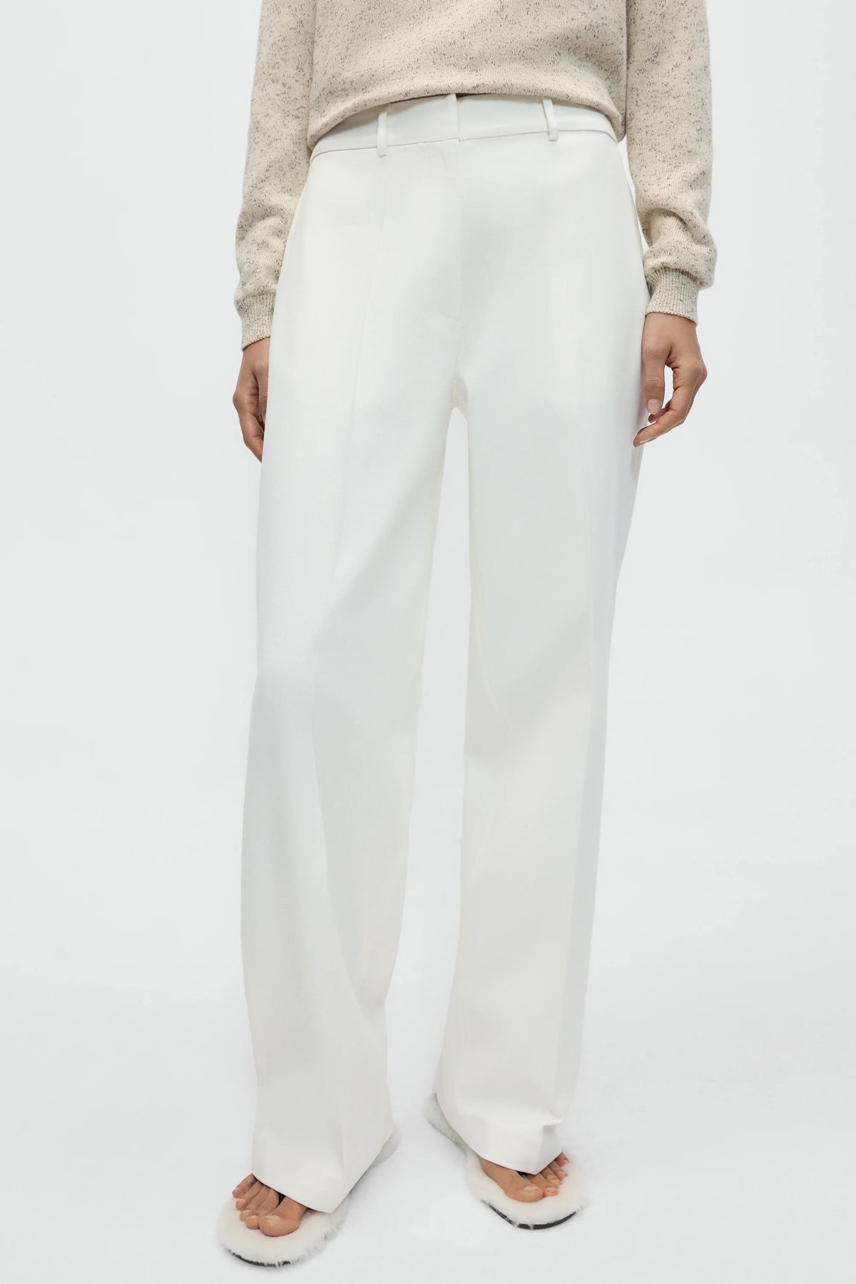 Cordera | Soft Cotton Straight Pants- White