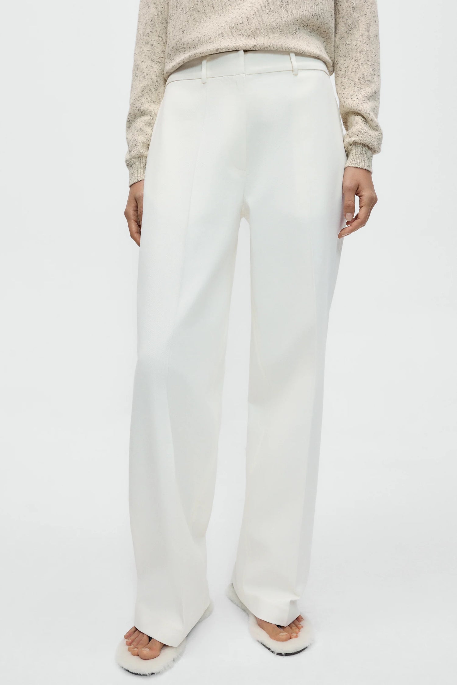 Cordera | Soft Cotton Straight Pants- White
