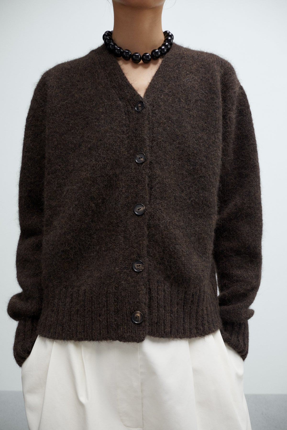 Cordera | Baby Alpaca Cardigan- Brown