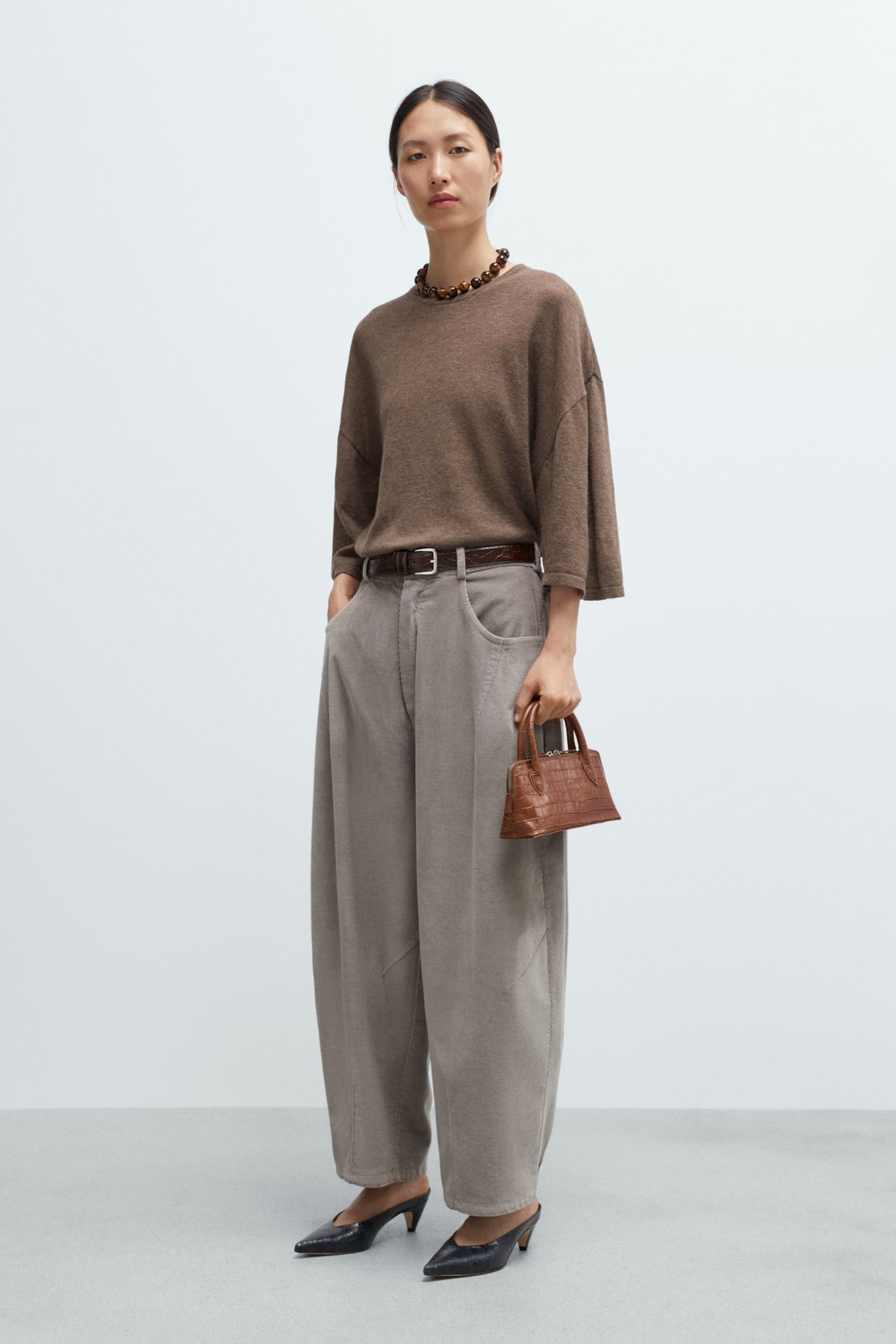 Cordera | Corduroy Baggy Pants - Cobblestone