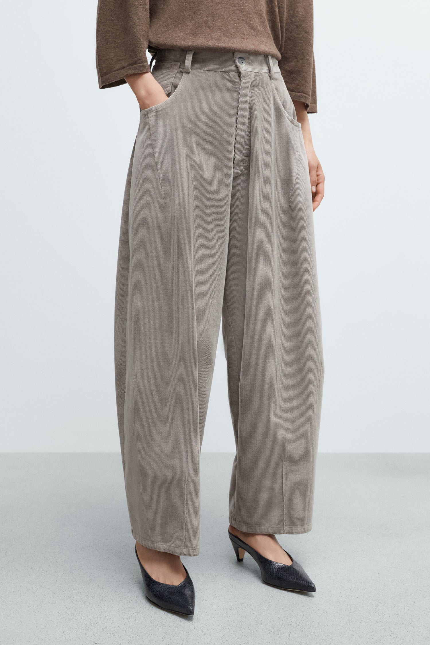 Cordera | Corduroy Baggy Pants - Cobblestone
