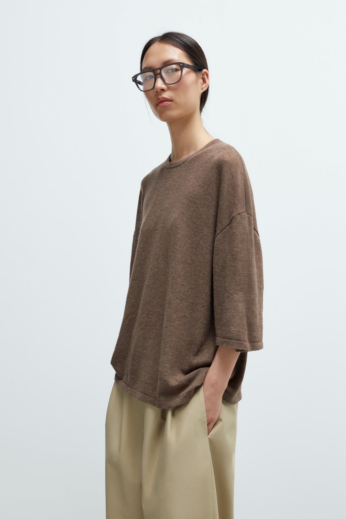Cordera | Merino Wool Oversized T-Shirt - Deep Taupe