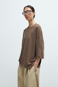 Cordera | Merino Wool Oversized T-Shirt - Deep Taupe