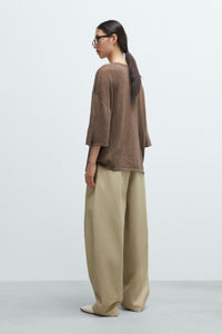 Cordera | Merino Wool Oversized T-Shirt - Deep Taupe