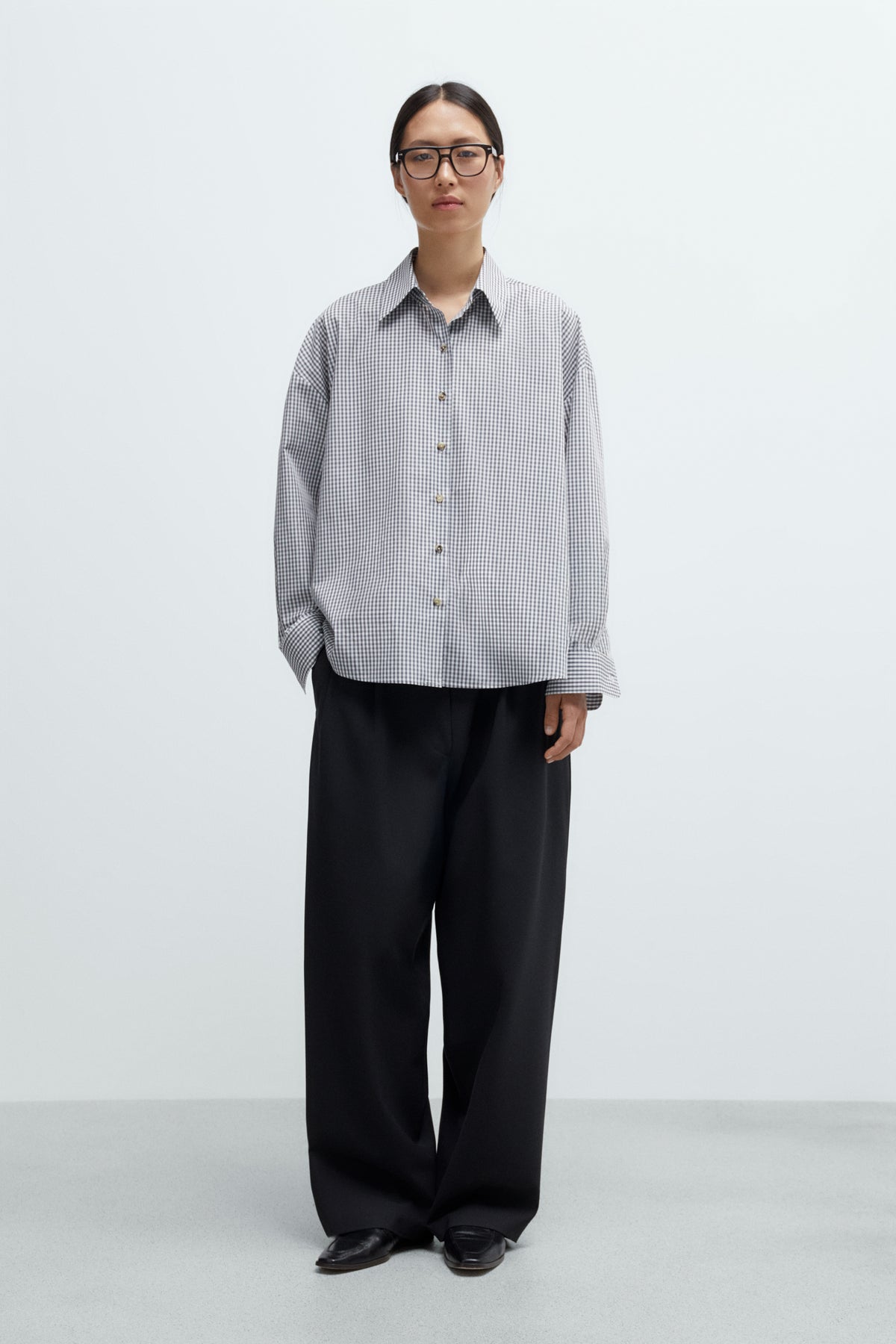 Cordera | Oversized Shirt - Vichy Grey