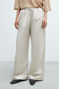 Cordera | Satin Drawstring Pants - Perla