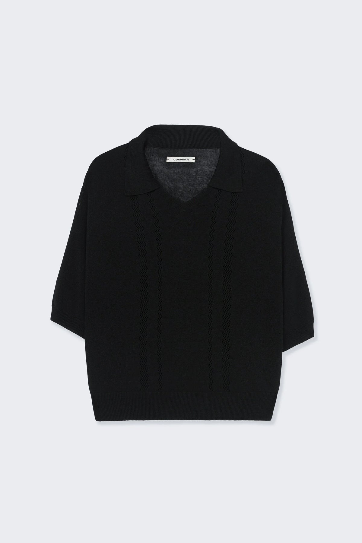 Cordera | Lace Polo- Black