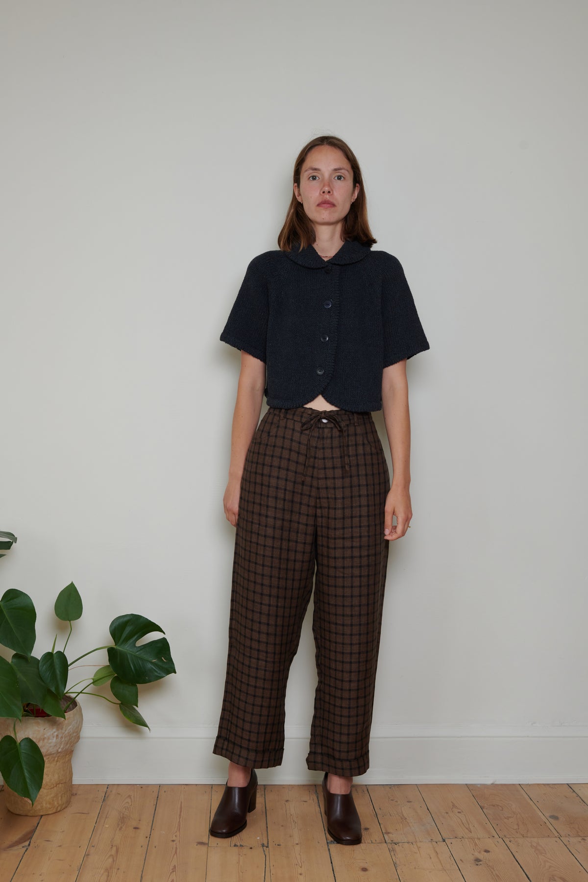 Cordera | Linen Relaxed Checkered Pants