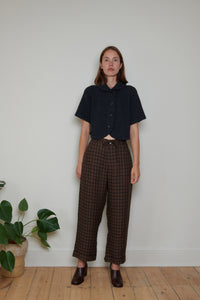 Cordera | Linen Relaxed Checkered Pants