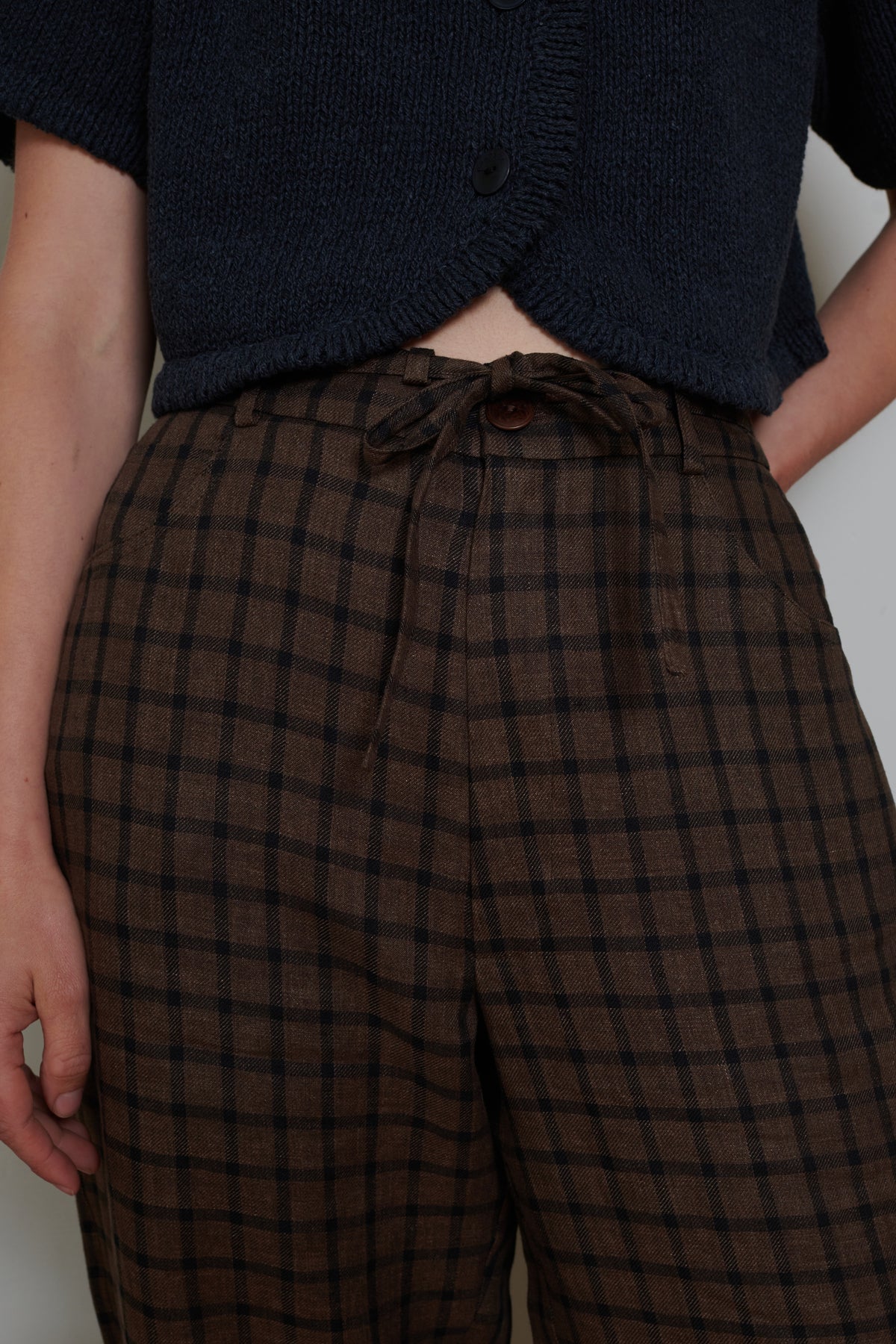 Cordera | Linen Relaxed Checkered Pants