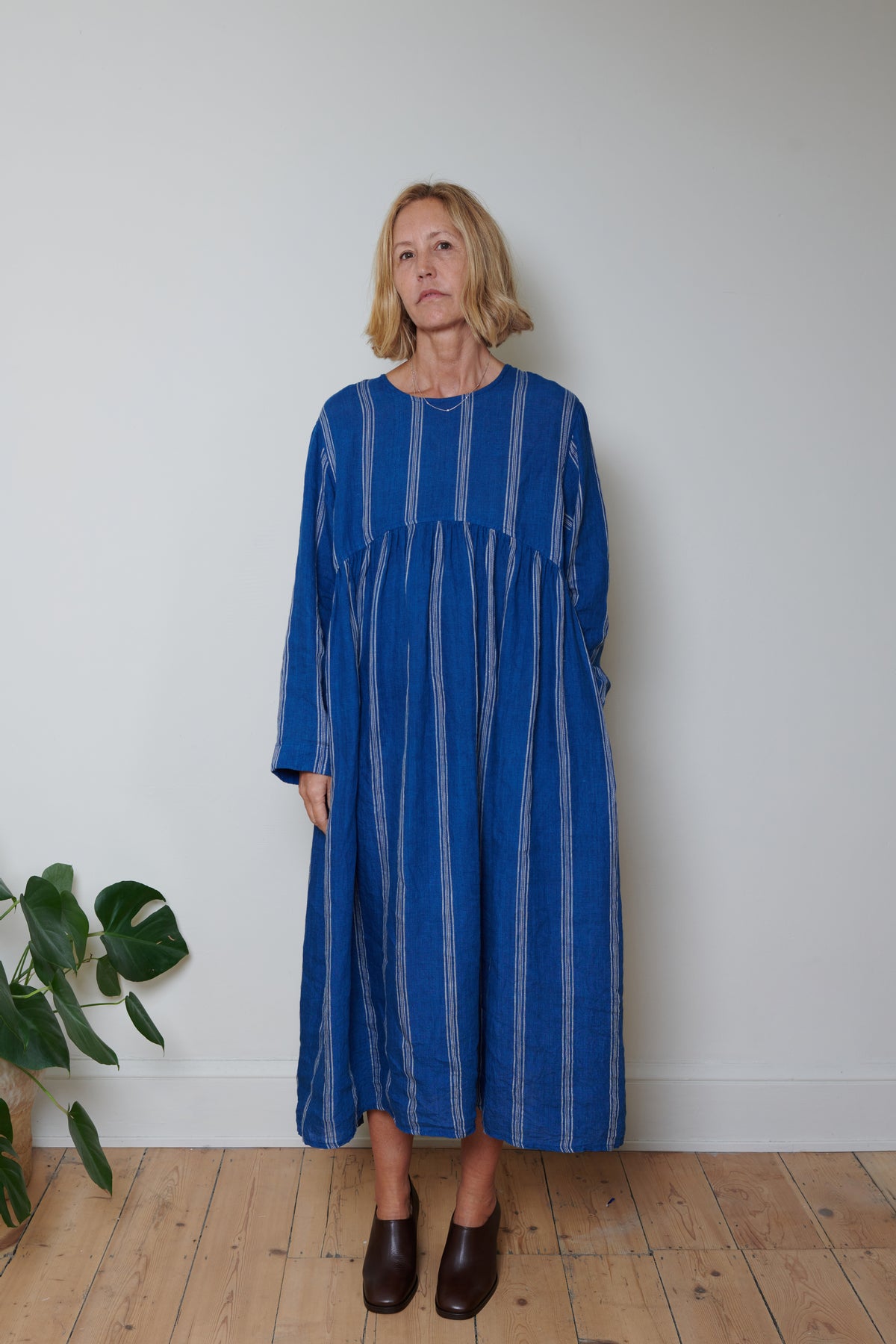 Ichi Antiquités | Dobby Dress - Blue Stripe