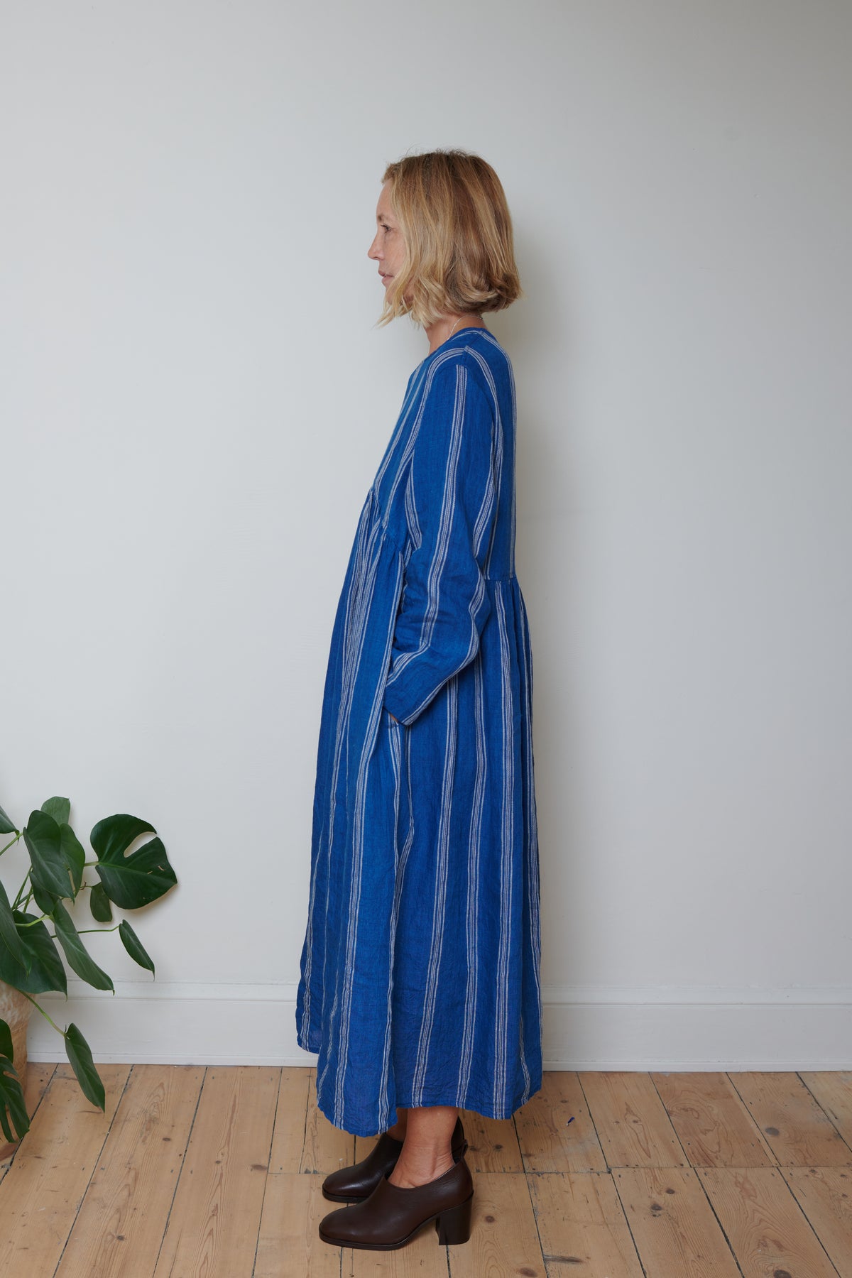 Ichi Antiquités | Dobby Dress - Blue Stripe